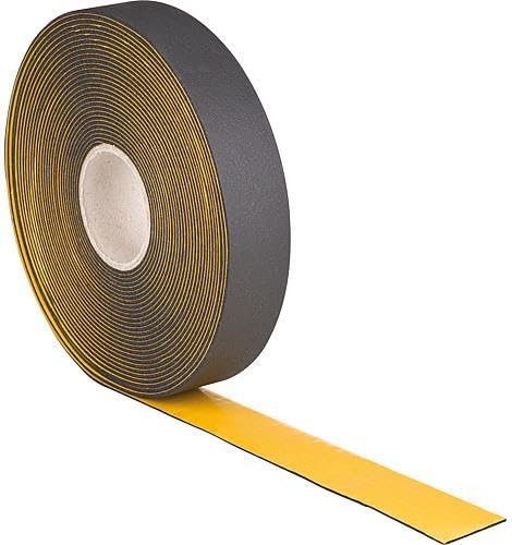 PACKnSELL Self Seal Pipe Insulation Tape 50mm Black Foam Class O Lagging 10M