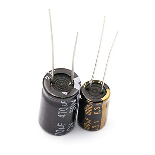 DaFuRui 190pcs 19 Values Total Electrolytic Capacitor Assortment Box Kit Range 1uF to 1000uF Capacitor Set