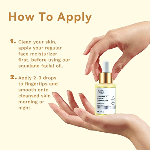 ANAI RUI Squalane Vitamin C Turmeric Facial Oil Moisturizer for Face
