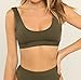 Nulibenna Women's Womens Sport Two Piece Swimsuit Workout Scoop Crop Top Bikini Tanga Bottom Bathing Suit Army Green