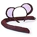 Squirrel Products Monkey Headband Ears and Tail Costume Accessory Set - Fits Adults and Kids Brown