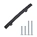 Amazon Basics Modern Curved Cabinet Handle, 5.25-inch Length (3-inch Hole Center), Flat Black, 10-Pack