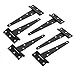 TamBee Light Duty T Strap Hinge Barn Door Hinges - Black, Iron, Rustproof for Wood Shed Door, Barn Door, Cabinet Door and Fences Yard Door 5 Inch 6 Pcs