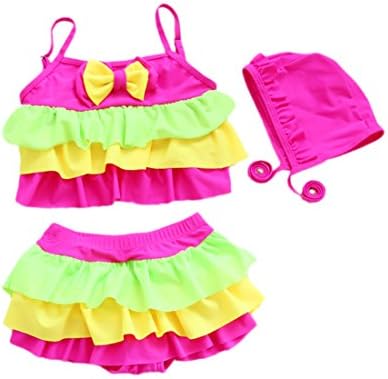 2016 Wildwalk New Stye Baby Girl Swimwear 3 Pieces Bikini(104CM, Mutil-colored)