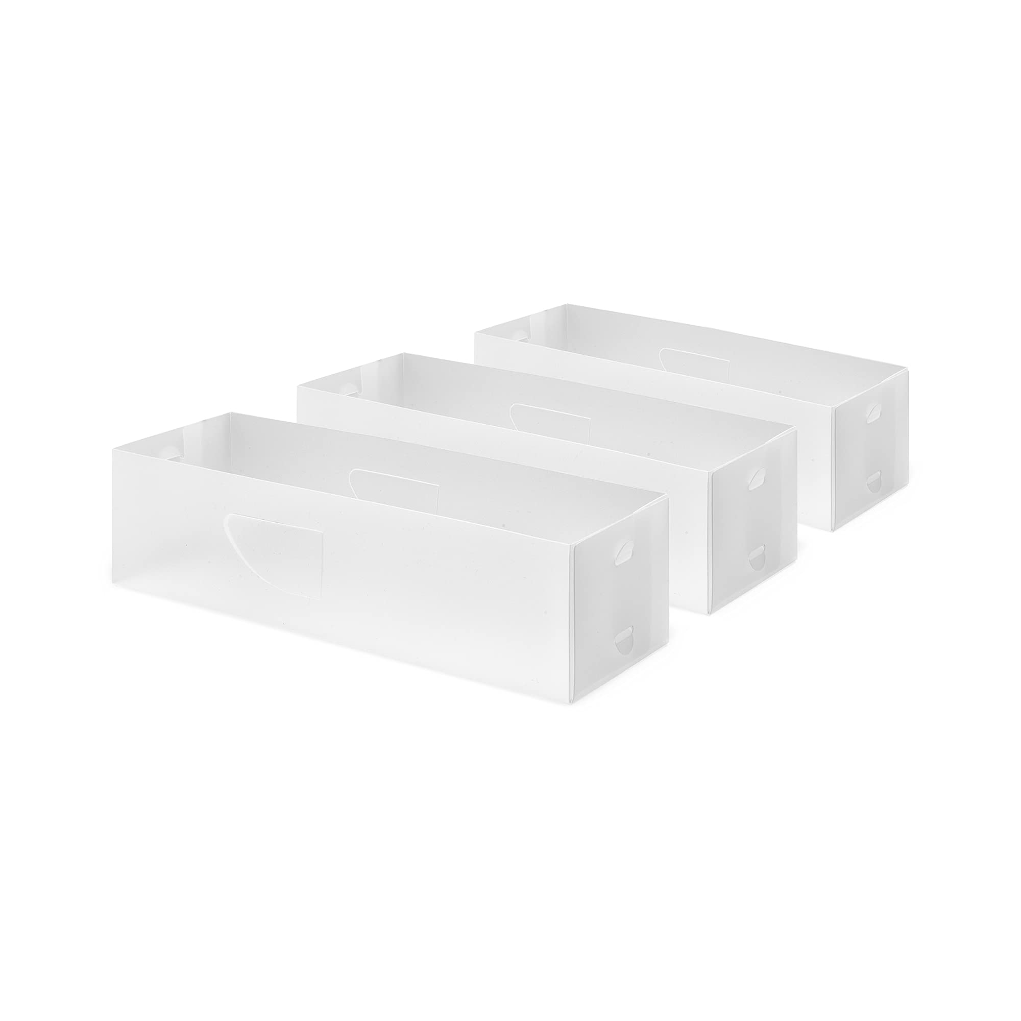 Compactor Set of 3 Optimo Foldable Drawer Storage Organisers, Polypropylene, Size Medium, 30 x 10.5 x 8 cm, Translucent, RAN6321