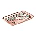 mDesign Metal Storage Organizer Tray for Bathroom Vanity Countertops, Closets, Dressers - Holder for Watches, Earrings, Makeup Brushes, Reading Glasses, Perfume, Guest Hand Towels - Rose Gold