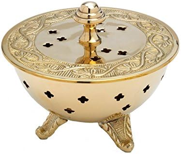 NKlaus Incense Bowl Tripod Incense Burner Deco Bowl Brass Diameter 11cm 7574