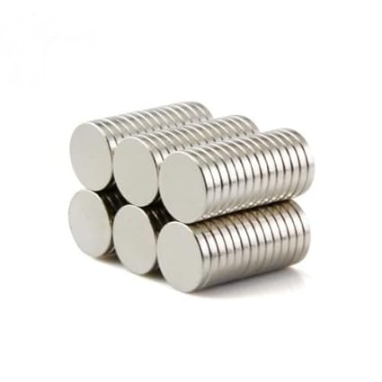 BestPriceEver 10 Pieces of 10mm X 1.5mm Magnets Nickel Coated Round Premium Brushed Refrigerator Magnet For Science And School Projects