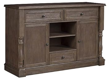 Amazon.com: Alpine muebles aparador en gris claro acabado de ...