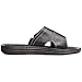 Skysole Mens Faux Leather One Band Slides Rugged Sandals, Black 11