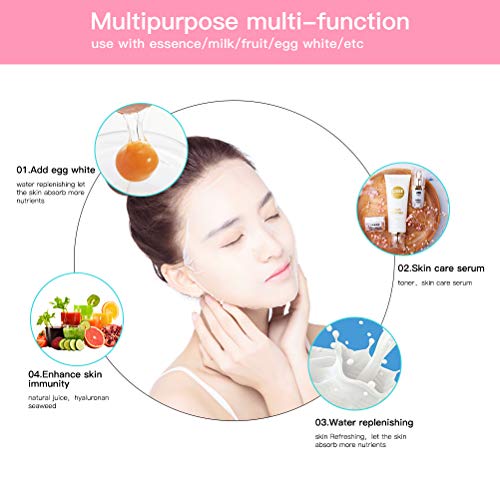 50Pcs Skin Care Facial Compressed Mask Paper DIY Natural Face Cotton Mask Sheets With Mask Bowl-Good Partner for Skin Lotion