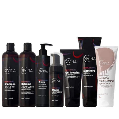 DIVINA BLK Natural&Amazing Full Hair Kit for Wavy Hair - 7 Products Included, Full Treatment