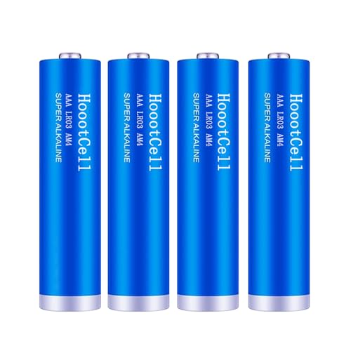 HoootCell AAA Batteries, Ultra High Capacity 1200mAh Alkaline AAA Battery, 10-Year Shelf Life, 4 Count