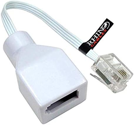 rhinocables RJ11 to BT Socket Adapter, Phone to Ethernet, Universal Compatibility for Phones Modems