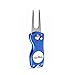 Blue GoPick Golf Divot Repair Tool - Stainless Steel Switchblade with Detachable Ball Marker