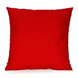 Do4U Home Decorative Hand Made Polyester Fiber Waterproof Throw Pillow Case Cushion Cover for Travel Use,Indoor, Outdoor,Rattan Sofa 18x18 inches (Red)