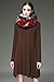 I2crazy Women's Casual Swing Plain Long Sleeve Simple T-shirt Loose Dress(Coffee XL)