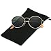 LKEYE Small Unisex Classic Vintage Round Mirror Lens Polarized Sunglasses LK1702 3447 Gold Frame/Dark green Lens
