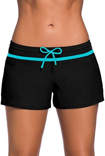 Shawhuwa Womens Sexy Solid Stretch Board Shorts Tankini Bottom Swimwear XXL Blue