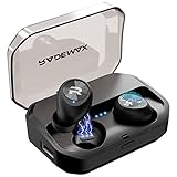 Upgraded 2019 Wireless Earbuds, Rademax Bluetooth 5.0 Earbuds Hi-Fi Stereo 90H Playtime IPX7 Waterproof Earphones HD Sound Rich Bass, 3500mAH Charging Case, Auto Pairing In-ear Headphones Built-in Mic