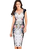Vfemage Womens Elegant Floral Butterfly Print Casual Party Bodycon Dress