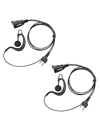 Lote 2 x Coodio G-Shape Earpiece Police Security Headset en línea Micrófono PTT Micrófono para 2 pines Midland 2 vías Radio Walkie Talkie