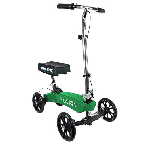 KneeRover Fusion Patented Knee Scooter with 4 Wheel Steering - Knee Walker for Adults for Foot Surgery, Broken Ankle, Foot Injuries - Heavy Duty Knee Rover Scooter for Broken Foot