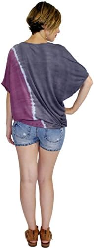 Hodges Collection Womens Side Swoop Tee XS Blue Line/Gray
