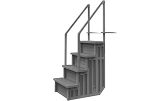 Aqua Select Anti-Slip in-Pool Steps | Gray | for Above Ground Swimming Pools | Can Mount to Decks 48" to 54" H | Safety Stairs Capacity Up to 250 lbs