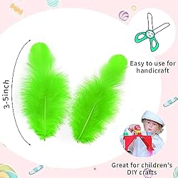 Soarer 300pcs Green Feathers for Crafts - 3-5inch
