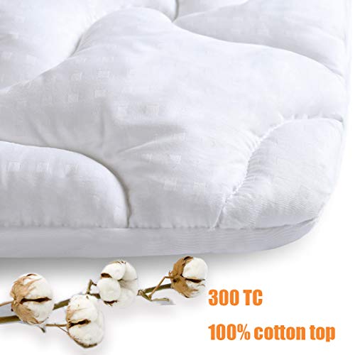 INGALIK Mattress Pad Full Size Fitted Mattress Topper Cotton Top Pillow Top Quilted 8-21Inch Deep Pocket Down Alternative Cooling Mattress Pad Cover - Thumbnail 4