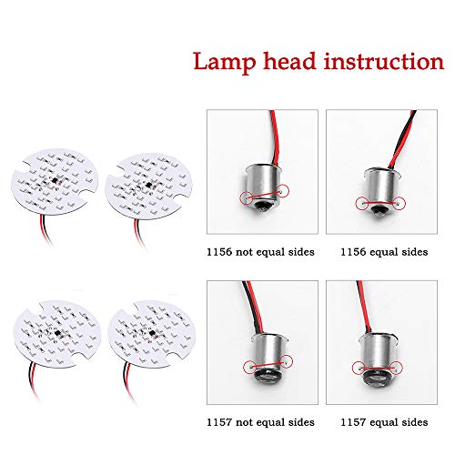 KSaAuto Rear 1156/Front 1157 LED Turn Signals Light Kit for Harley Davidson Electra Glide, Road Glide, Road King, Ultra Classic, Ultra Limited, Softail (Red)