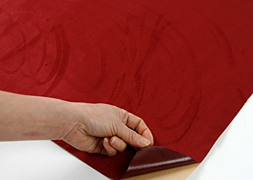 Magic-fix Peel & Stick Suede Look Pre-Pasted Fabric Shelf Liner Adhesive-Backed Suede Wallpaper (Dark Red : 19.68 inch X 57.08 inch) - Thumbnail 3