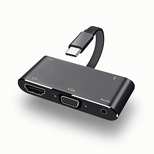 INTSUN USB-C to 4K HDMI Hub Adapter, USB Type C to VGA with USB 3.0, Type C to Audio with USB-C Charging Port for Smartphone Computer Game Play USB-C Devices Output to Display & Audio - Thumbnail 7