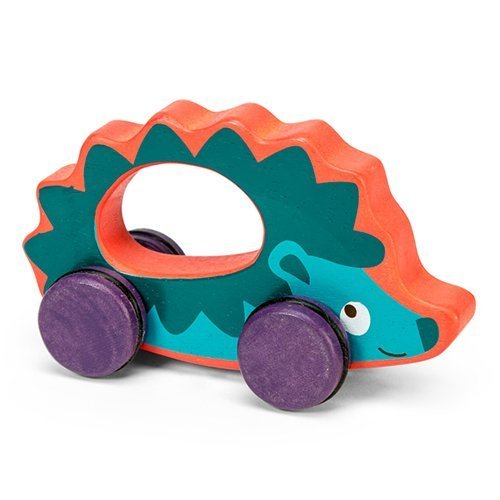 Le Toy Van Wooden Petilou Harrison Hedgehog on Wheels With Hand Grip Toddler Toy