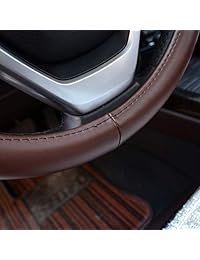 Valleycomfy   Cubiertas universales para volante de 15.0 in, piel auténtica, transpirable, antideslizante y sin olores