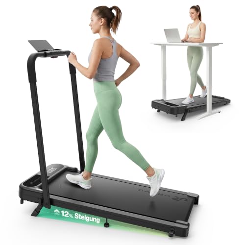 UREVO Smart 2-in-1 Walking Pad, klappbares Laufband mit 12% Steigung