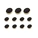 Funcoo 11 pcs Metal Blazer Button Vintage Antique Suits Button Set for Blazer, Suits, Sport Coats, Uniform, Jacket (Black+Gold)