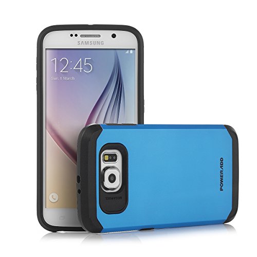 Galaxy S6 Case, Poweraddâ€ž [Scratch Resistant] Complete Protection Samsung Galaxy S6 Case Double Layer Premium Flexible Strong TPU and Shock Absorbing Back Cover for Samsung Galaxy S6 (2015 Model) - Retail Packaging (Blue)