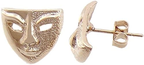 Mask Earring-Bronze Tone