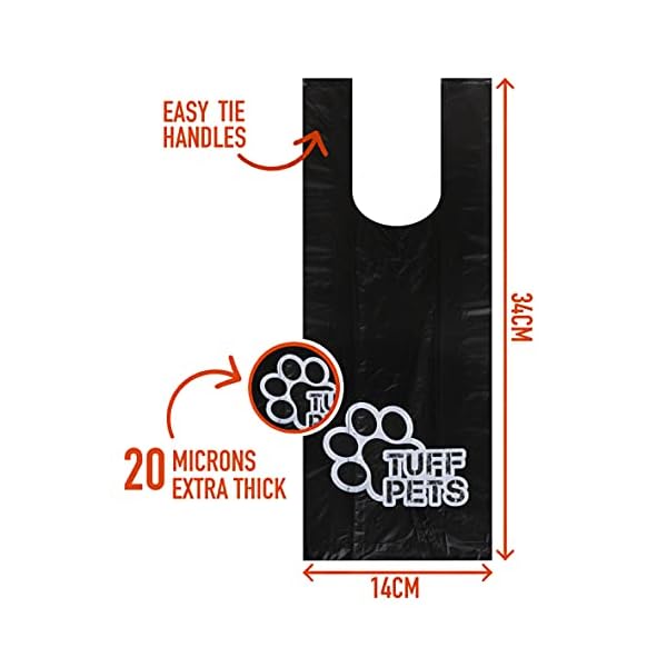 Tuff-Pets-50-Stronger-Dog-Poo-Bags-Biodegradable-Eco-Doggie-Poop-Bags-with-Tie-Handles-on-a-Roll-Cornstarch-16-Dispenser-Refill-Rolls-Thick-Doggy-Waste-Bags Tuff Pets 50% Stronger Dog Poo Bags | Biodegradable Eco Doggie Poop Bags with Tie Handles on a Roll Cornstarch | 16…