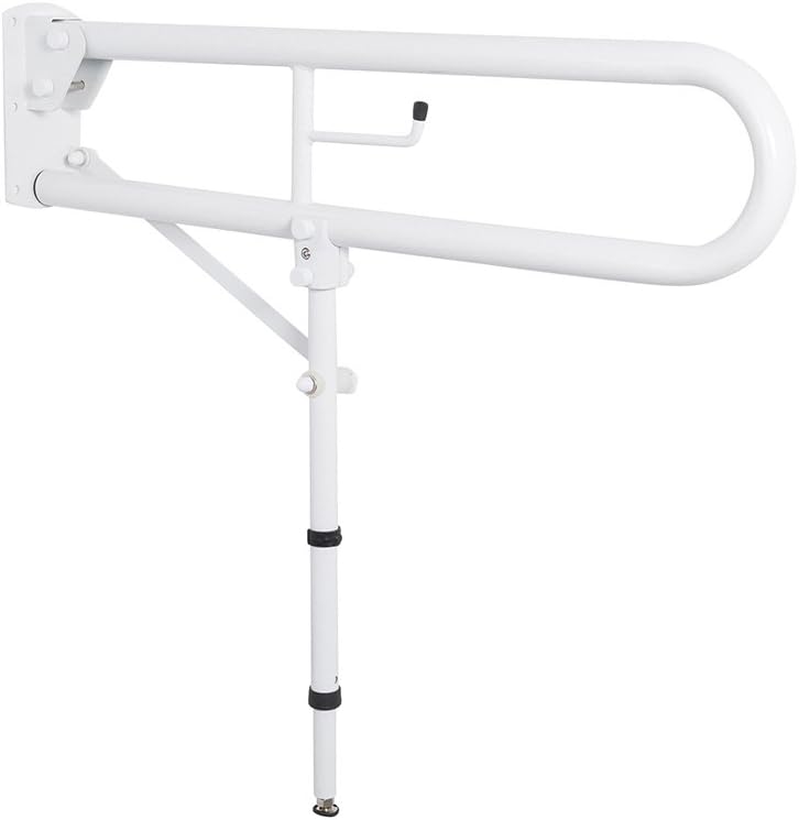 NRS Healthcare Lift and Lock Folding Support Rail with Leg N85511 for Bathroom Safety
