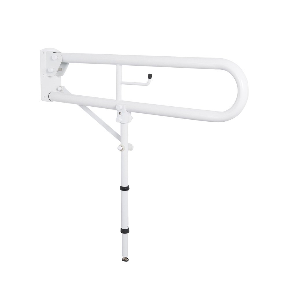 NRS Healthcare Lift and Lock Folding Support Rail with Leg N85511 for Bathroom Safety