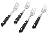 Ginkgo International Le Prix Stainless Steel Cocktail Forks, Black, Set of 4