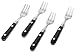Ginkgo International Le Prix Stainless Steel Cocktail Forks, Black, Set of 4