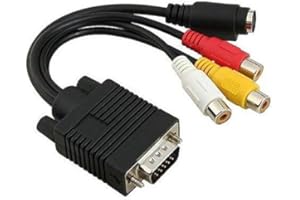 Washranp VGA to S-Video 3 RCA Composite AV Out for PC