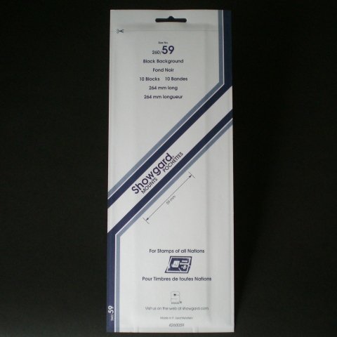 Showgard Pre-cut Black Stamp Mounts Size 260/59