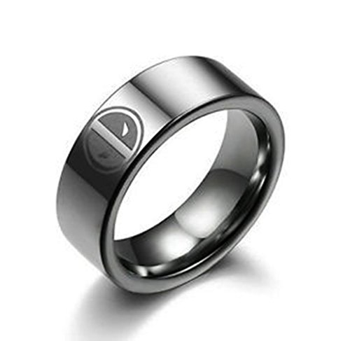 Marvel Comics DEADPOOL Logo Stainless Steel BAND RING - Men's Size 12
