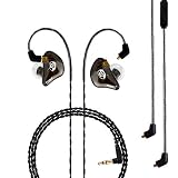 BASN Professional in-Ear Monitor Headphones for Singers Drummers Musicians with MMCX Connector Earphones (Pro ClearBrown)