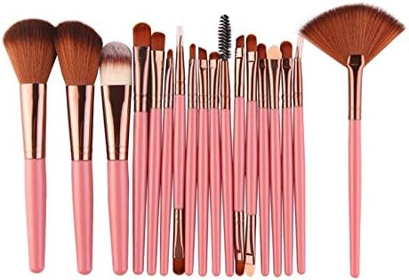 化粧用ブラシ 18pcs /セットメイクブラシキットパウダーアイシャドウ財団ブラッシュブレンドビューティー女性化粧品メイクアップブラシ (Handle Color : Pink)